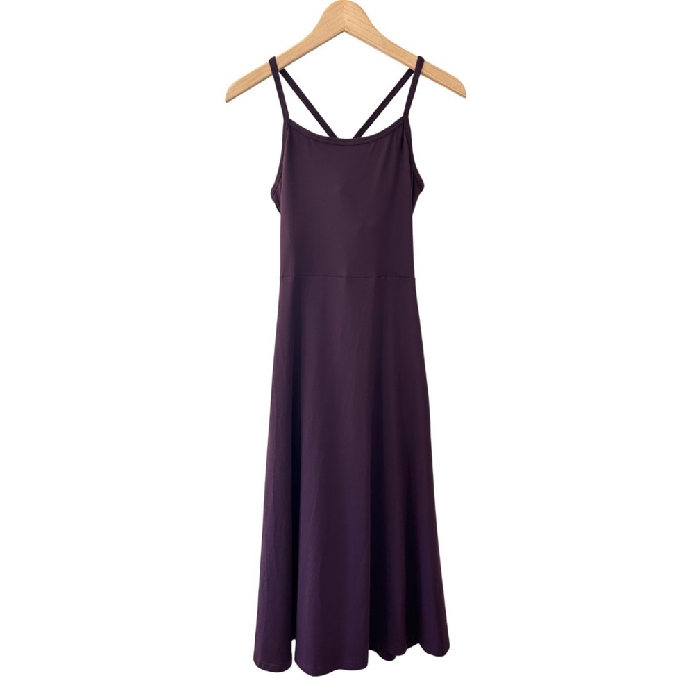 Pact Women's Fit & Flare Midi Dress in Deep Plum Size Medium